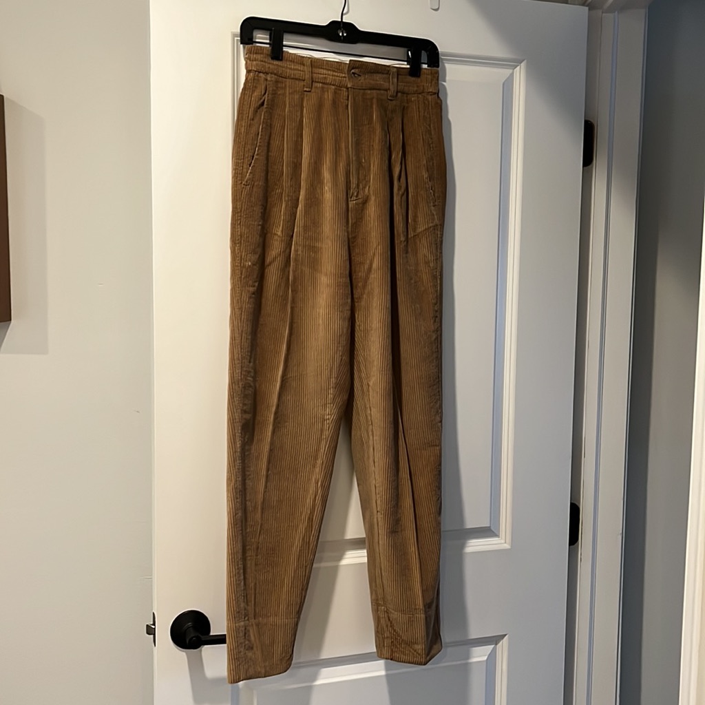 Bassike High-Waisted Corduroy Tapered Pants. Us 6/Australian Size 1